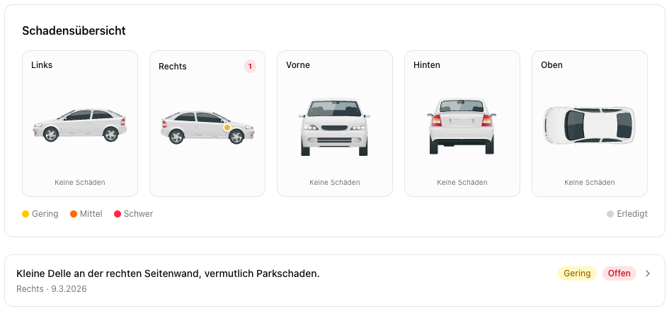 Fleetfinity Wartungsplanung &Uuml;bersicht